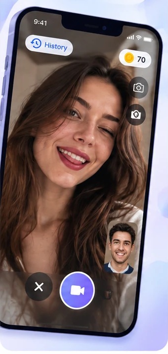 Instant video chat screen
